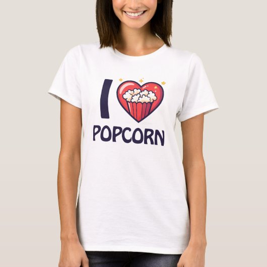 I Liebe Popcorn T-Shirt (Vorderseite)
