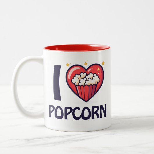 I Liebe Popcorn Zweifarbige Tasse (Links)