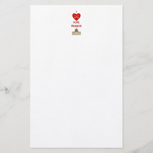 I Liebe Pope Francis Briefpapier (Vorderseite)
