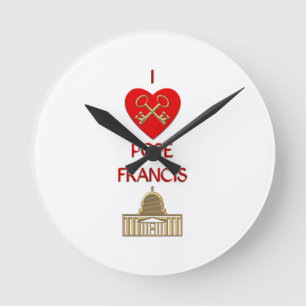 I Liebe Pope Francis Runde Wanduhr
