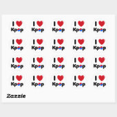 I Liebe-Popsticker Runder Aufkleber (Blatt)