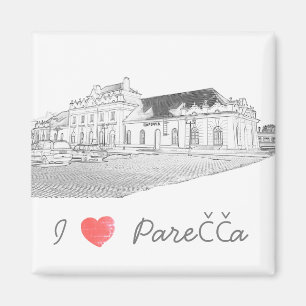 I Liebe Porechye Belarus Architektur Bahnhof Magnet