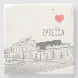 I Liebe Porechye Belarus Architektur Bahnhof Steinuntersetzer