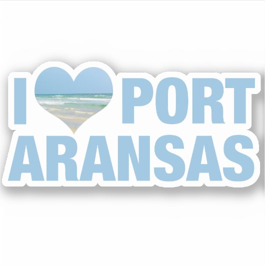 I Liebe Port Aransas Aufkleber (Vorderseite)