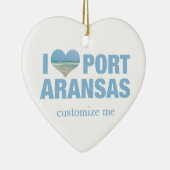 I Liebe Port Aransas Keramik Ornament (Rechts)