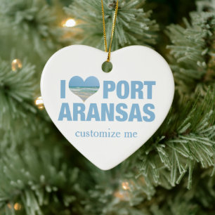 I Liebe Port Aransas Keramik Ornament
