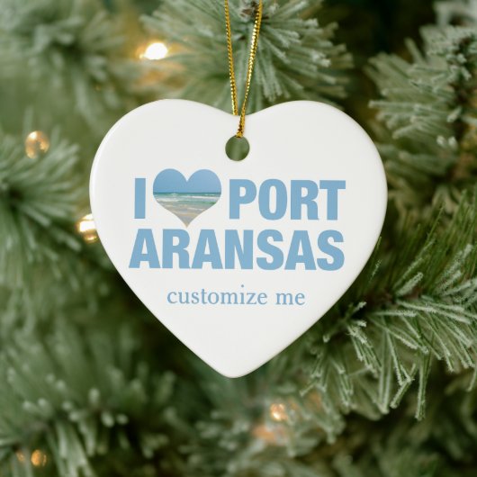 I Liebe Port Aransas Keramik Ornament (Baum)