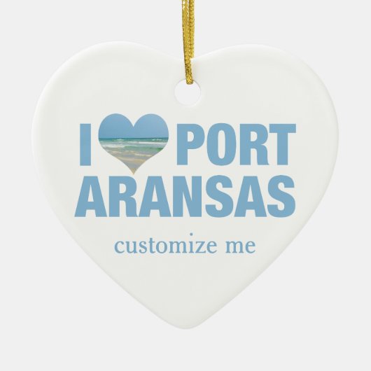I Liebe Port Aransas Keramik Ornament (Vorne)