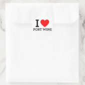 I Liebe Port Wine Runder Aufkleber (Tasche)