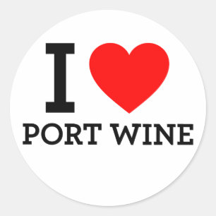 I Liebe Port Wine Runder Aufkleber