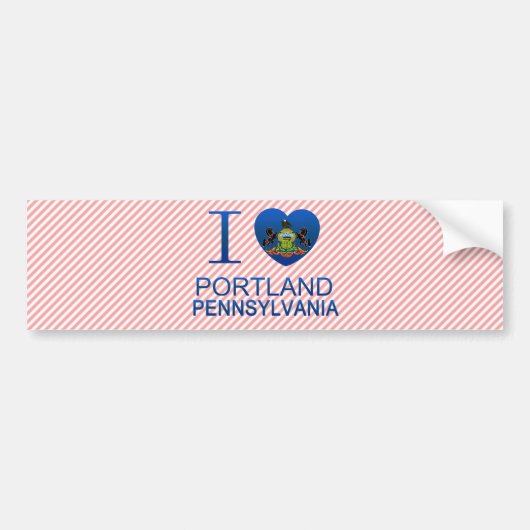 I Liebe Portland, PA Autoaufkleber (Vorne)