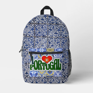 I Liebe Portugal Blue Tiles Backpack Bedruckter Rucksack