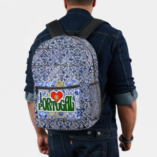 I Liebe Portugal Blue Tiles Backpack Bedruckter Rucksack