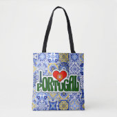 I Liebe Portugal Blue Tiles Shopping Bag Tasche (Vorderseite)
