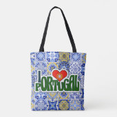 I Liebe Portugal Blue Tiles Shopping Bag Tasche (Rückseite)
