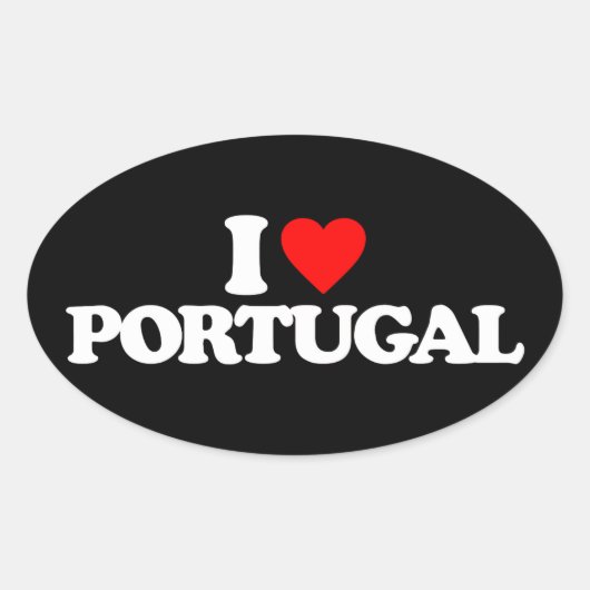 I LIEBE PORTUGAL OVALER AUFKLEBER (Vorderseite)