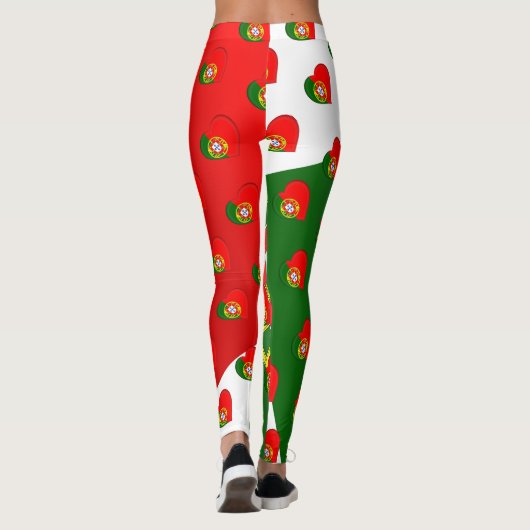 I Liebe Portugal Portugiesische Flaggenfarben Funn Leggings (Rückseite)