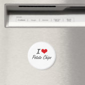 I Liebe Potato Chips künstlerisches Design Magnet (In Situ (Geschirrspüler))