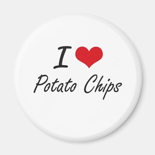 I Liebe Potato Chips künstlerisches Design Magnet (Vorne)