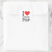 I Liebe Power Pop Quadrat Aufkleber (Tasche)