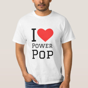 I Liebe Power Pop Quadrat Aufkleber T-Shirt