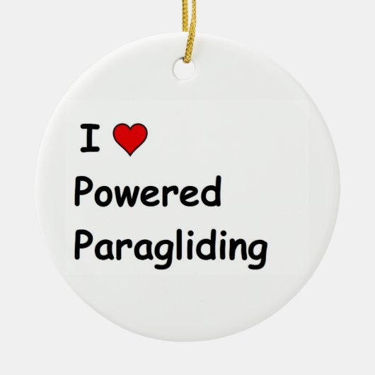 I Liebe Powered Paragliding Keramik Ornament (Vorne)