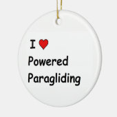 I Liebe Powered Paragliding Keramik Ornament (Links)