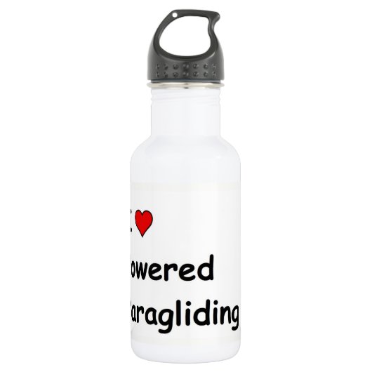 I Liebe Powered Paragliding Trinkflasche (Vorderseite)