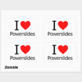 I Liebe Powerslide Rechteckiger Aufkleber (Blatt)
