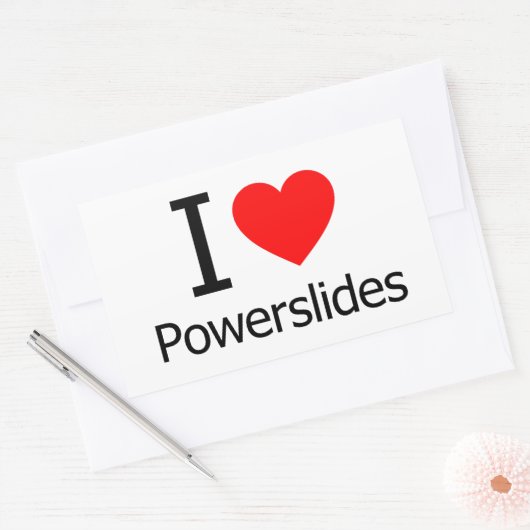 I Liebe Powerslide Rechteckiger Aufkleber (Umschlag)
