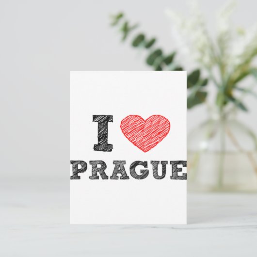 I Liebe Prag Postkarte (Stehend Vorderseite)