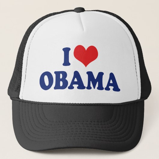 I Liebe Präsident Obama Truckerkappe (Vorderseite)