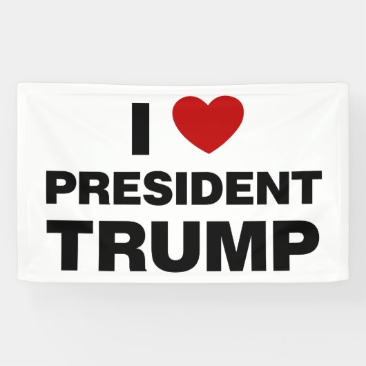 I Liebe Präsident Trump Herz Banner (Horizontal)