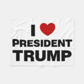 I Liebe Präsident Trump Herz Fleecedecke (Vorderseite (Horizontal))