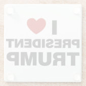 I Liebe Präsident Trump Herz Glasuntersetzer (Rückseite)