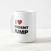 I Liebe Präsident Trump Herz Kaffeetasse (Vorderseite Links)