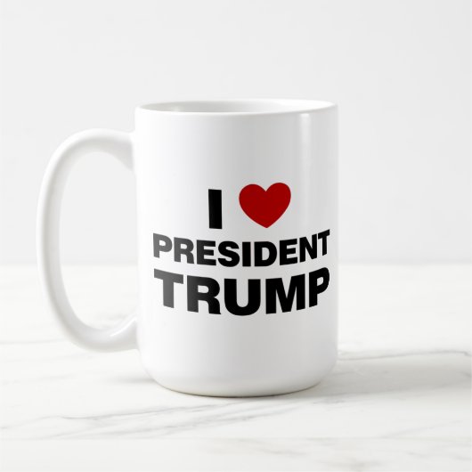 I Liebe Präsident Trump Herz Kaffeetasse (Links)