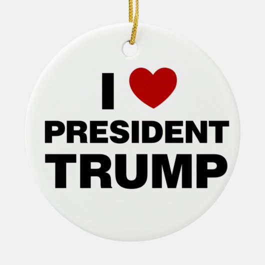 I Liebe Präsident Trump Herz Keramik Ornament (Vorne)