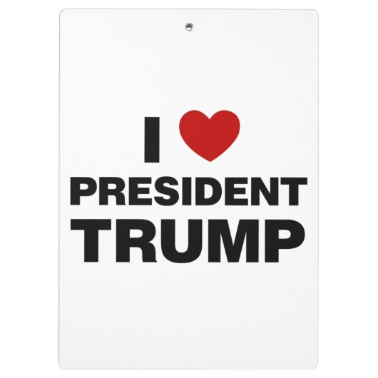 I Liebe Präsident Trump Herz Klemmbrett (Rückseite)