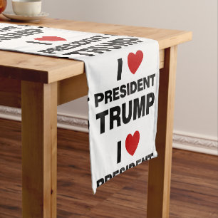 I Liebe Präsident Trump Herz Kurzer Tischläufer