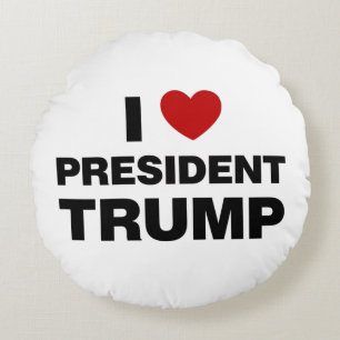 I Liebe Präsident Trump Herz Rundes Kissen