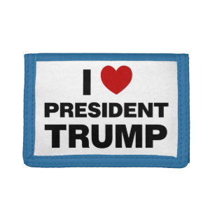 I Liebe Präsident Trump Herz Tri-fold Geldbeutel