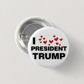 I Liebe Präsident Trump hört Button (Vorne & Hinten)