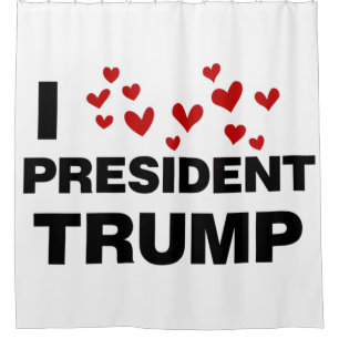 I Liebe Präsident Trump hört Duschvorhang