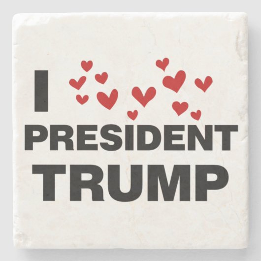 I Liebe Präsident Trump hört Steinuntersetzer (Vorderseite)