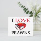 I Liebe Prawns Postkarte (Stehend Vorderseite)