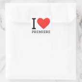 I Liebe Premiere Quadratischer Aufkleber (Tasche)