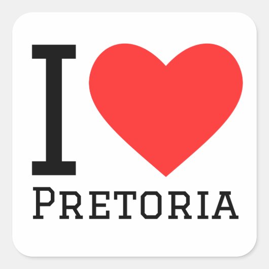 I Liebe Pretoria Quadratischer Aufkleber (Vorderseite)