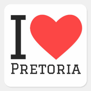 I Liebe Pretoria Quadratischer Aufkleber