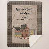 I Liebe Prime Country Red Saltbox Zuhause Sherpadecke (Vorderseite)